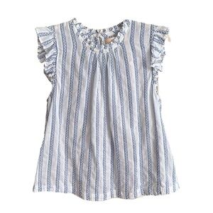 ISABELLA SINCLAIR Anthropologie Getaway Ruffle Sleeveless Top French Girl Medium